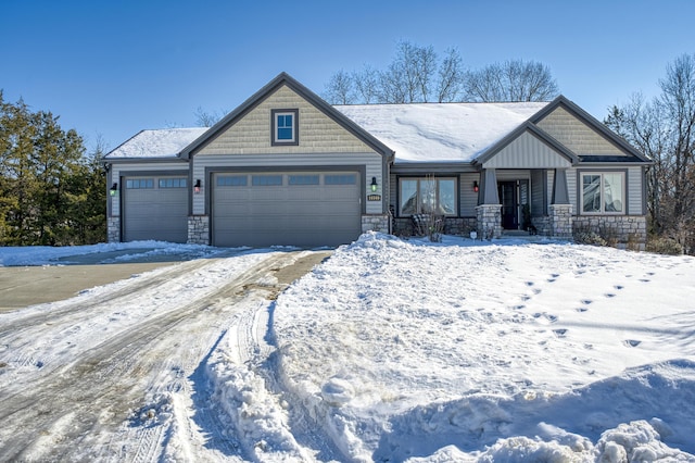 craftsman-style home with a garage