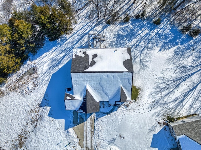 view of snowy aerial view