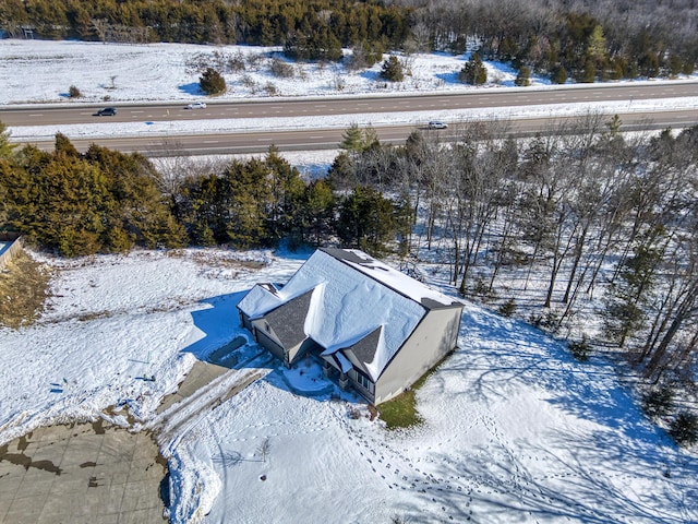 view of snowy aerial view