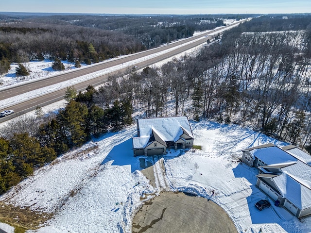 view of snowy aerial view