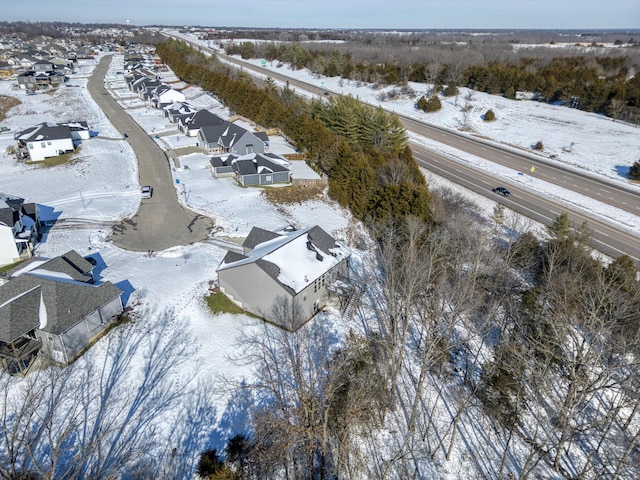 view of snowy aerial view