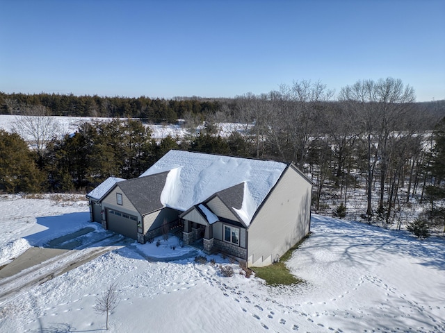 view of snowy aerial view