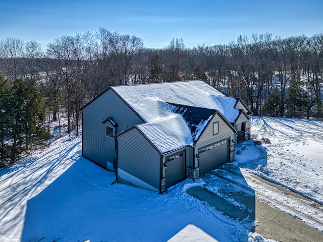 view of snowy aerial view