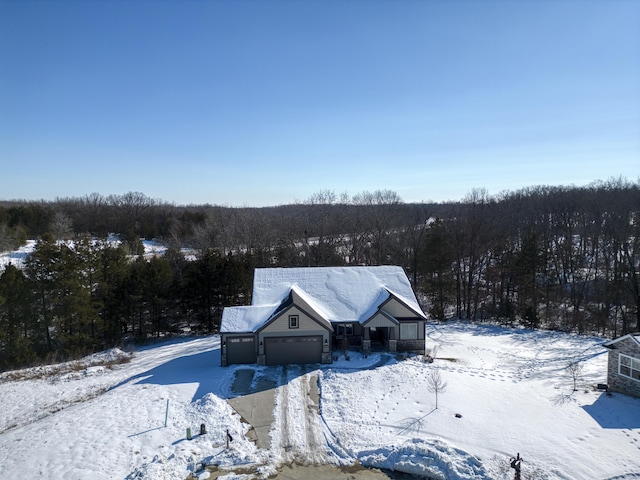 view of snowy aerial view