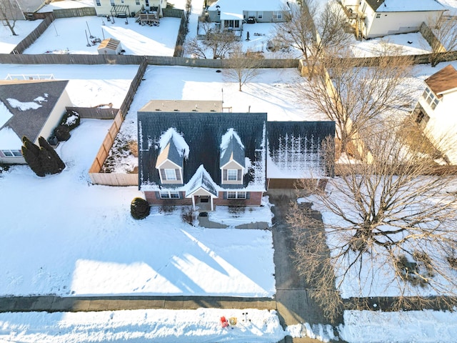 view of snowy aerial view