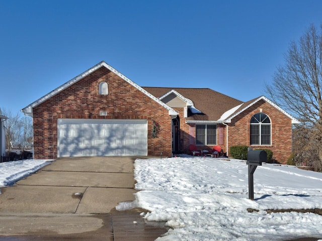 view of front facade with a garage