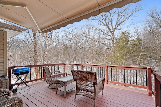 deck with grilling area