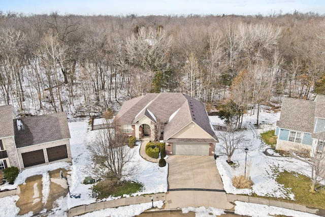 view of snowy aerial view