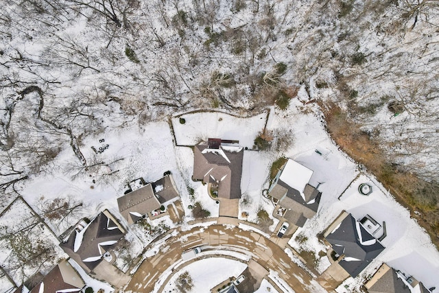 view of snowy aerial view