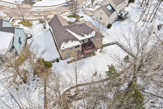 view of snowy aerial view