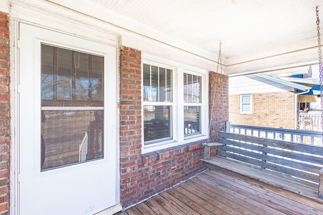 deck with covered porch