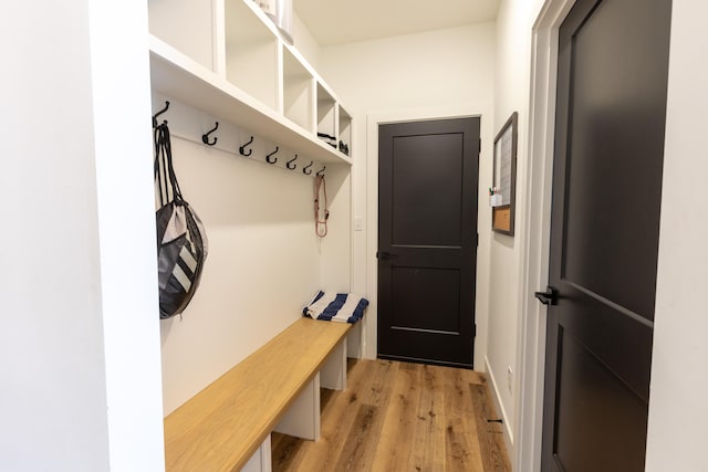 mudroom featuring light hardwood / wood-style flooring