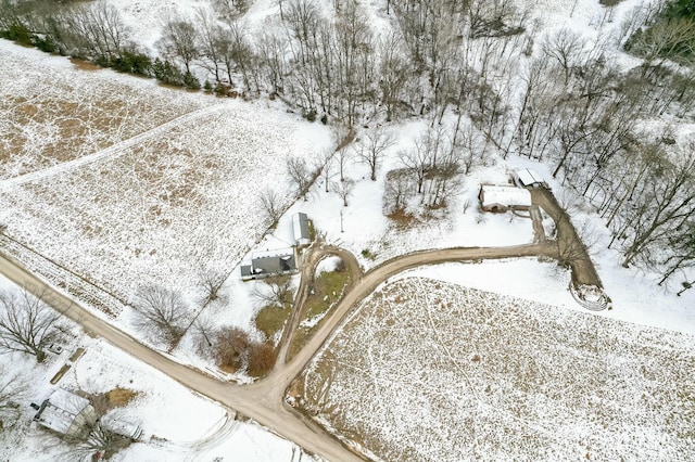 view of snowy aerial view