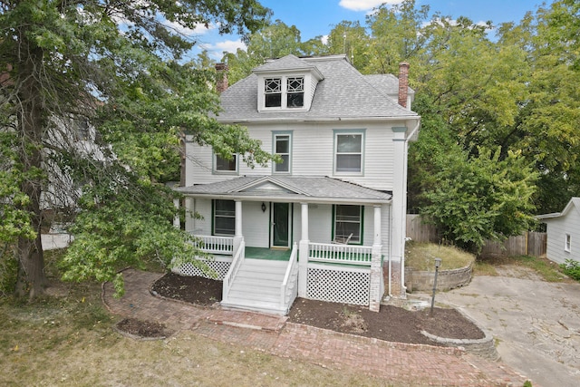 view of front facade with covered porch