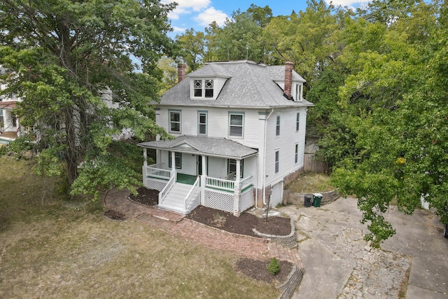 view of front of home featuring covered porch