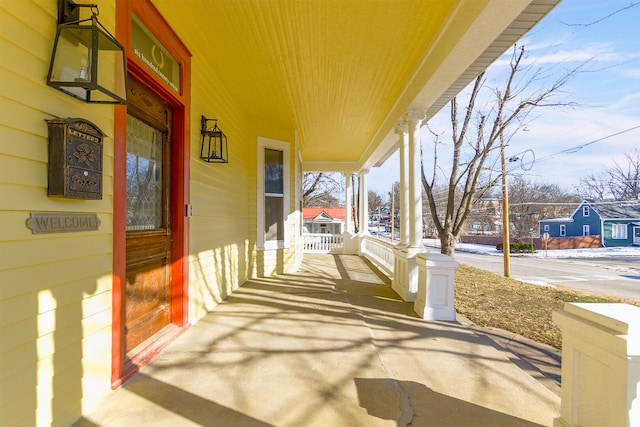 view of patio with covered porch