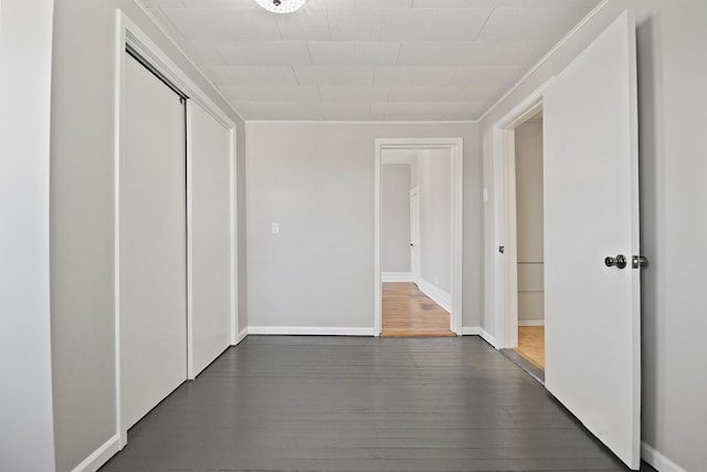 hall featuring dark hardwood / wood-style flooring