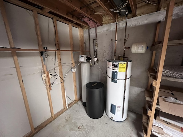 utility room with water heater