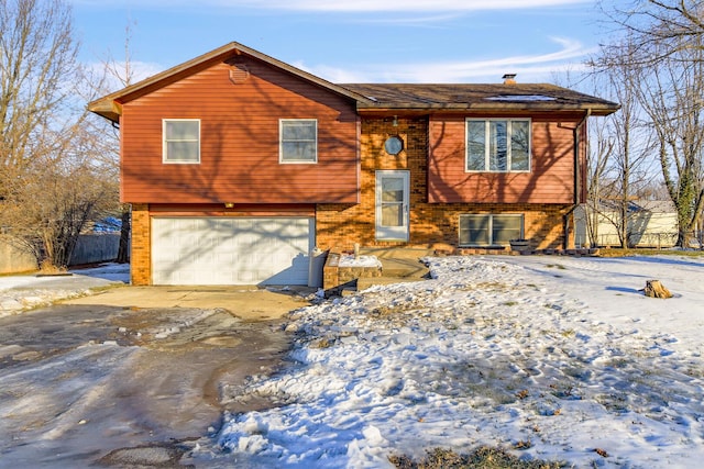 raised ranch with a garage