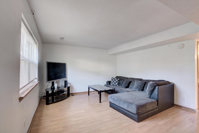 living room featuring light wood-type flooring