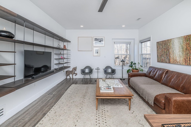 living room featuring hardwood / wood-style flooring