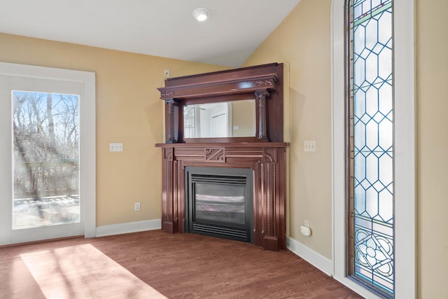 interior space with hardwood / wood-style flooring