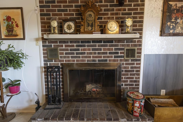 details with a fireplace