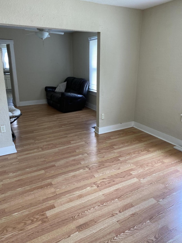 unfurnished room with light hardwood / wood-style flooring