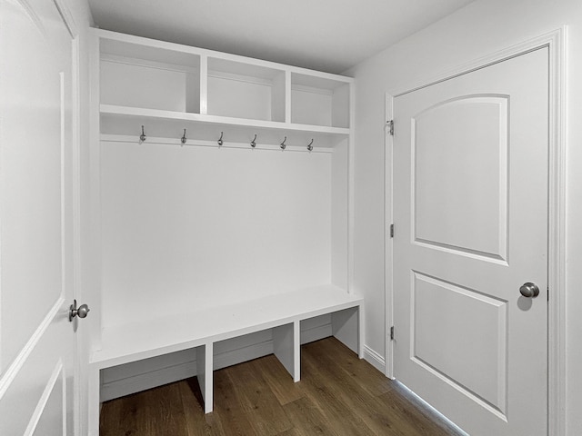 mudroom featuring dark hardwood / wood-style floors