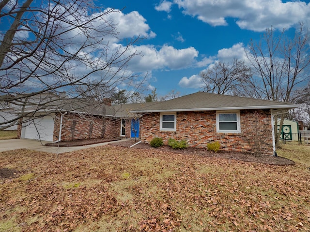 view of single story home