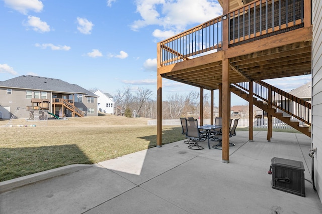 view of patio with a wooden deck