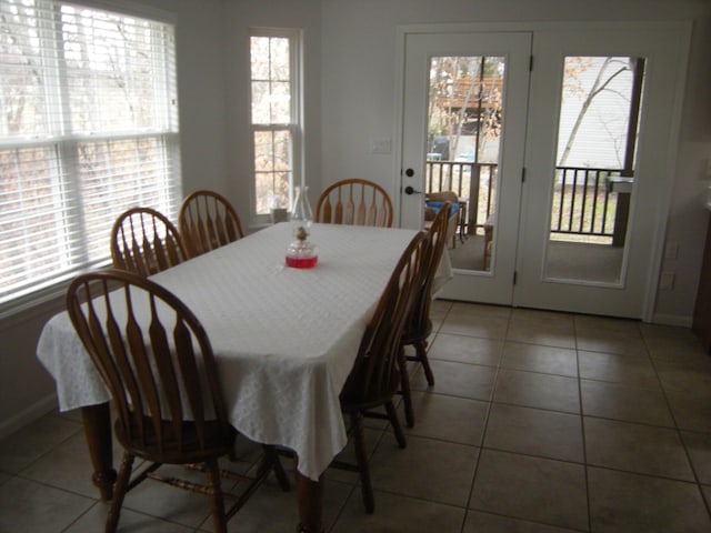 view of tiled dining area