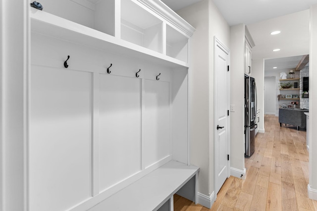 mudroom featuring light hardwood / wood-style flooring