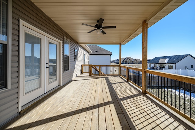 deck featuring ceiling fan