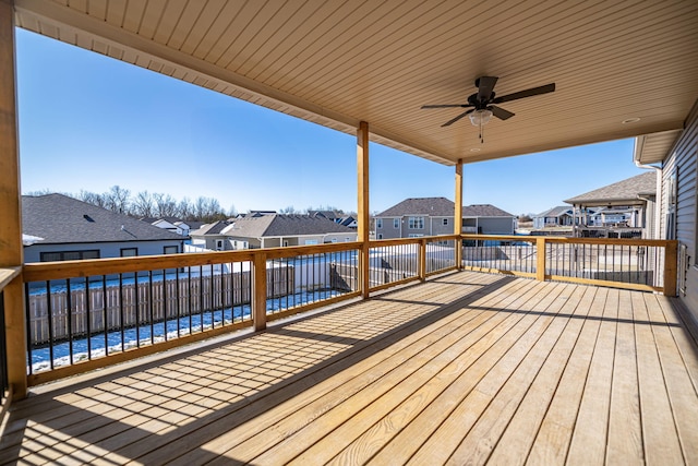 wooden terrace with ceiling fan