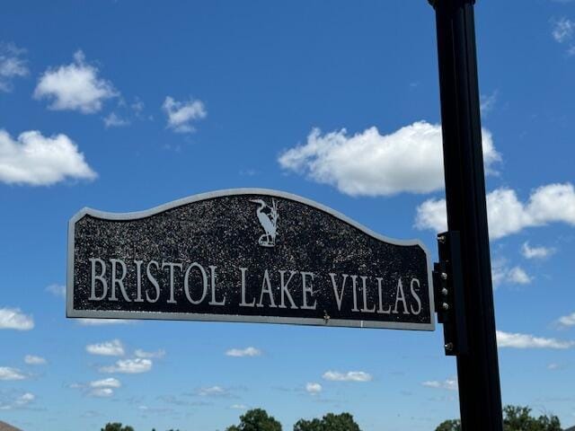 view of community sign