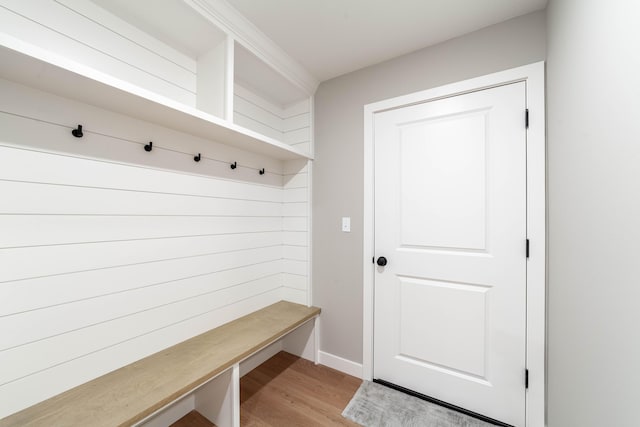 mudroom featuring light hardwood / wood-style floors