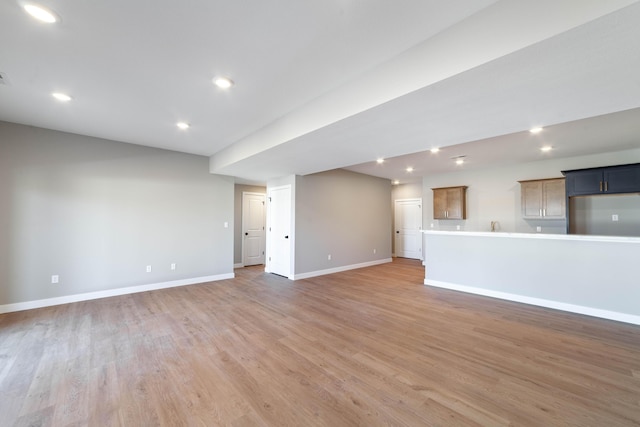 unfurnished living room featuring dark hardwood / wood-style floors