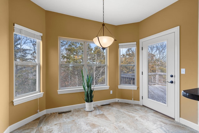 view of unfurnished dining area