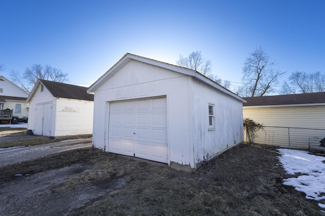 view of garage