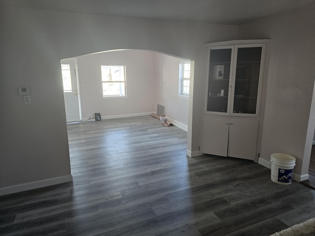 empty room featuring dark hardwood / wood-style floors