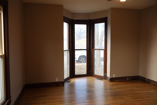 empty room with wood-type flooring