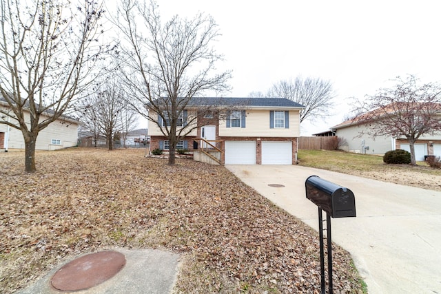 bi-level home featuring a garage