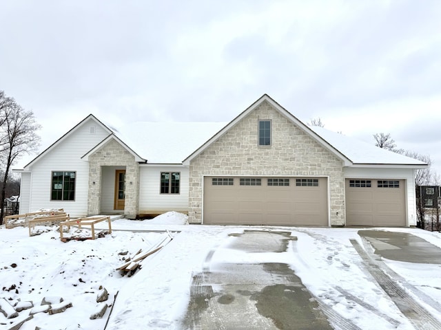 view of front of house with a garage