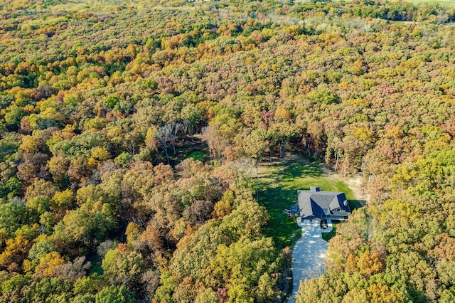 4503 E Mcgee Rd, Columbia, MO 65202 - birds eye view of property with a wooded view