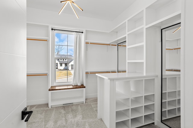 spacious closet featuring carpet