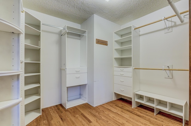 walk in closet featuring wood finished floors