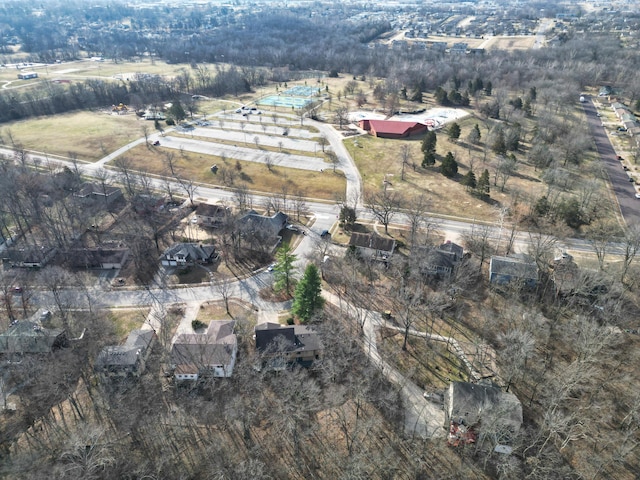 drone / aerial view with a rural view