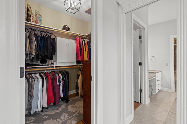 view of walk in closet