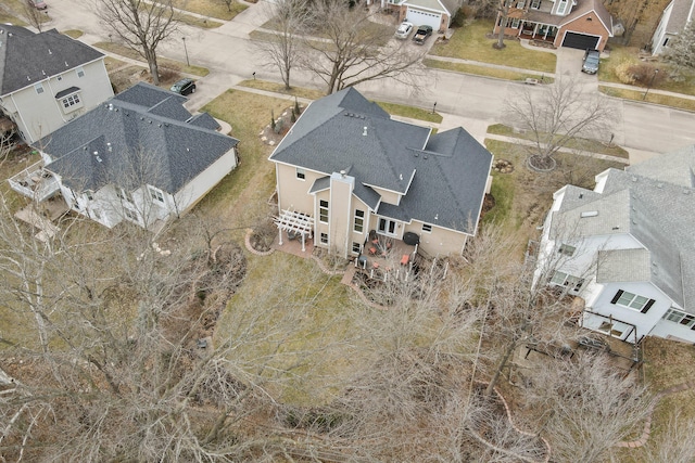 aerial view with a residential view